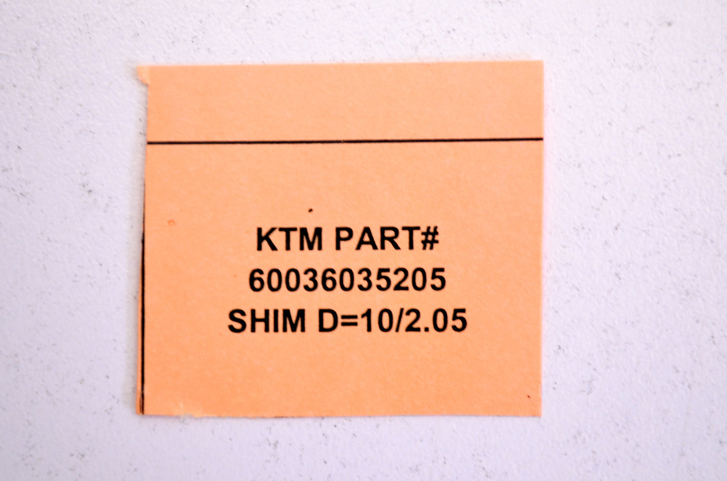 OEM KTM 60036035205 Shim D=10/2.05 NOS