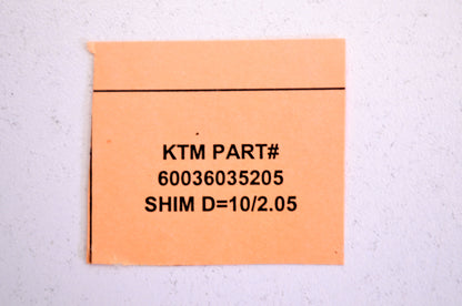 OEM KTM 60036035205 Shim D=10/2.05 NOS