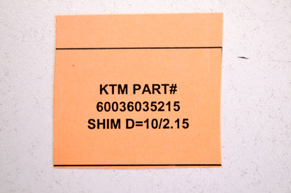 OEM KTM 60036035215 Shim D=10/2.15 NOS