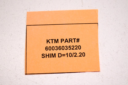 OEM KTM 60036035220 Shim D=10/2.20 NOS