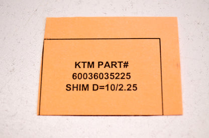 OEM KTM 60036035225 Shim D=10/2.25 NOS