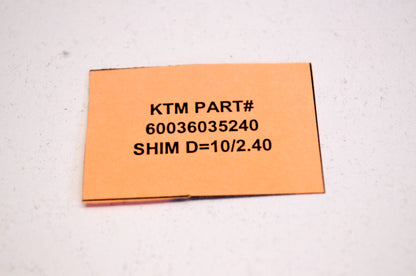 OEM KTM 60036035240 Shim D=10/2.40 NOS