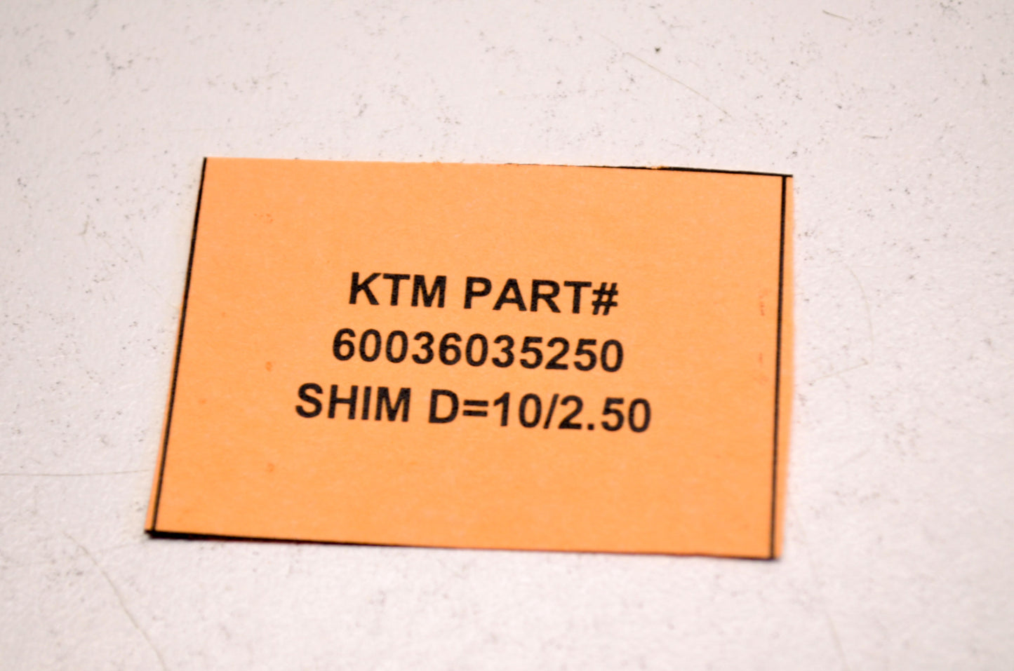 OEM KTM 60036035250 Shim D=10/2.50 NOS