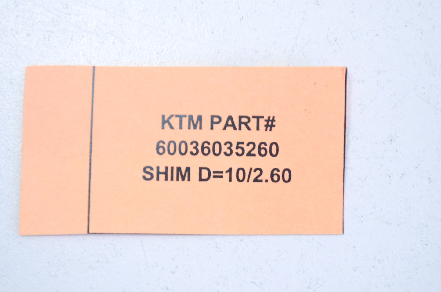 OEM KTM 60036035260 Shim D=10/2.60 NOS