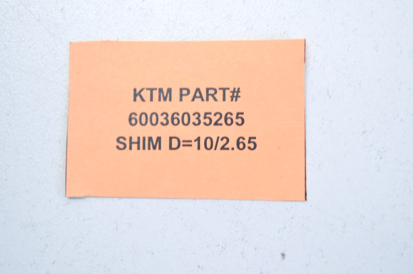 OEM KTM 60036035265 Shim D=10/2.65 NOS
