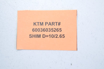 OEM KTM 60036035265 Shim D=10/2.65 NOS