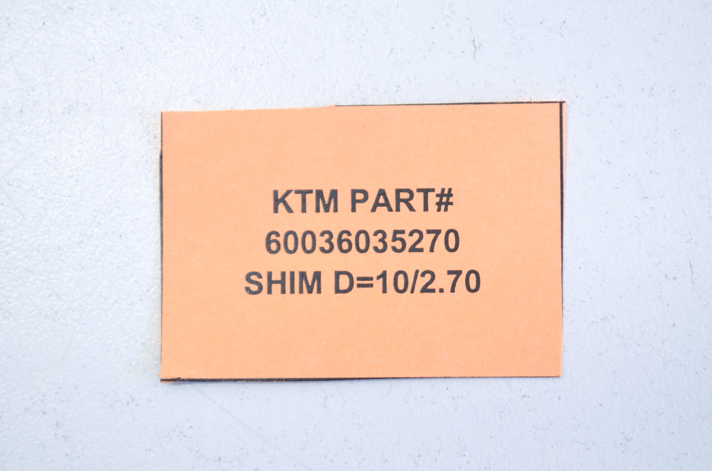 OEM KTM 60036035270 Shim D=10/2.70 NOS