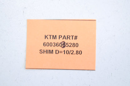 OEM KTM 60036035280 Shim D=10/2.80 NOS