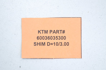OEM KTM 60036035300 Shim D=10/3.00 NOS