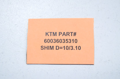 OEM KTM 60036035310 Shim D=10/3.10 NOS