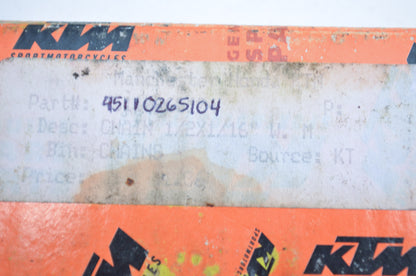 OEM KTM 45110265104 Racing Chain 1/2x3/16" NOS