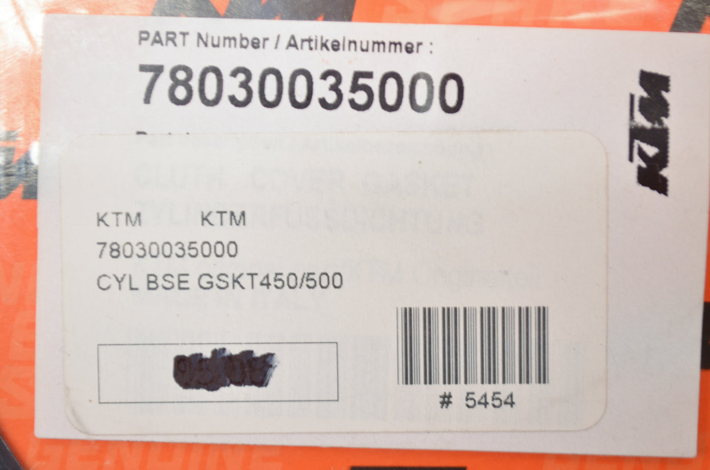 OEM KTM 78030035000 Cylinder Base Gasket NOS
