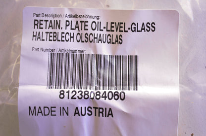 OEM KTM 81238084060 Husqvarna Oil Level Glass Retaining Plate NOS