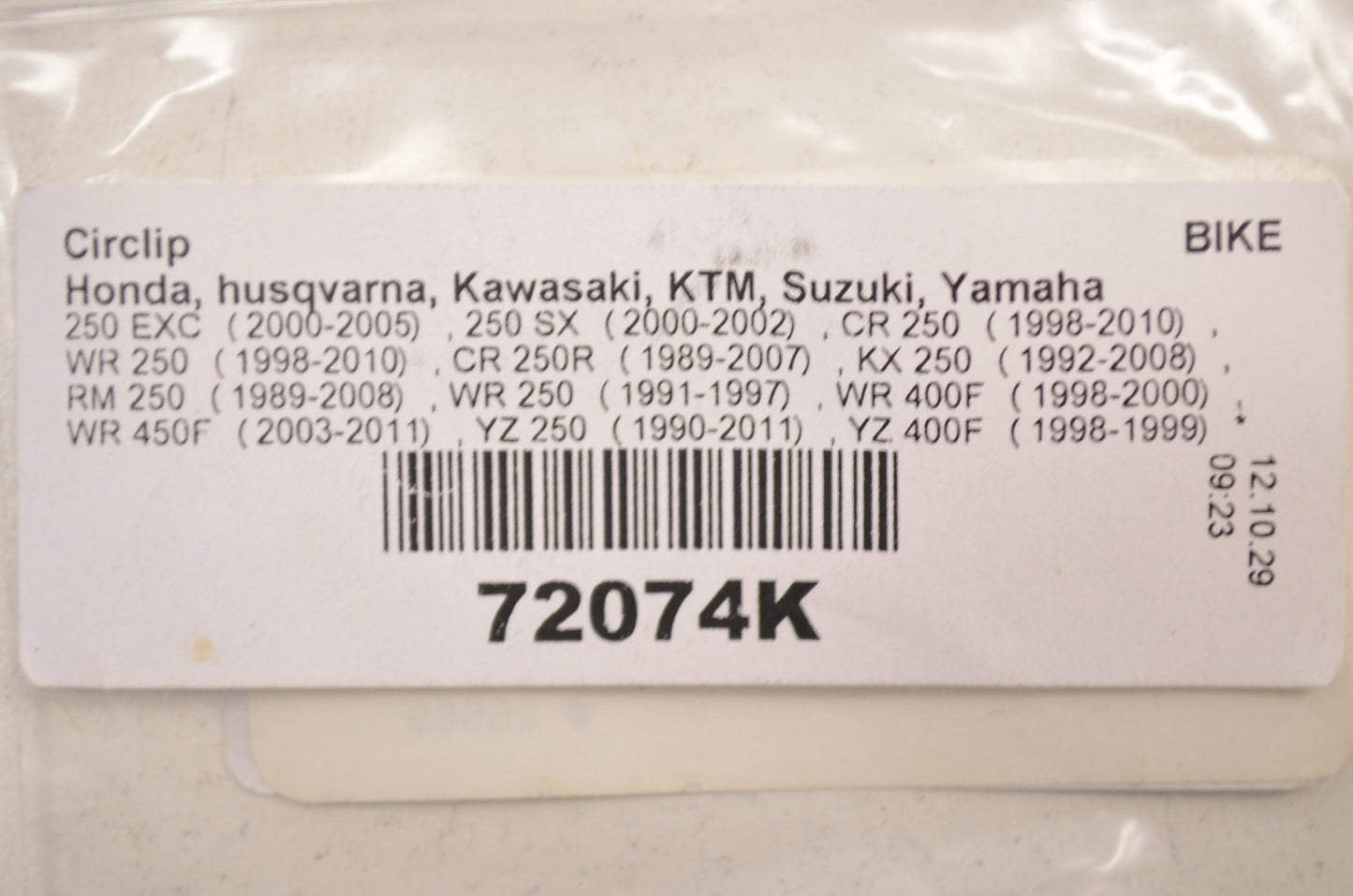 Vertex 72074K Circlip Qty 2 NOS