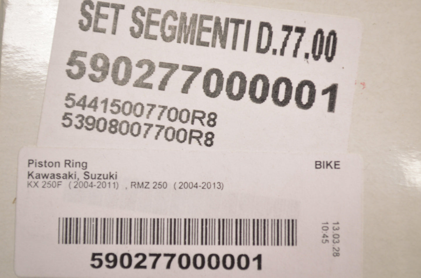 Vertex 590277000001, 09120210 Piston Ring Kit NOS