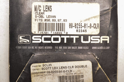 New Scott Lexan Lens Replacement Clear Double NOS