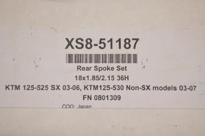 New Excel Rear Spoke Kit 18' KTM NOS