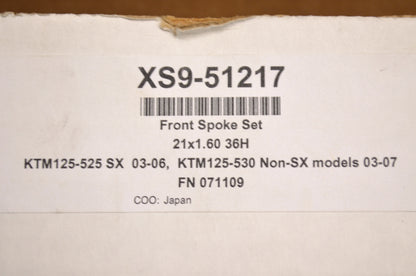 New Excel Front Spoke Kit 21' KTM NOS