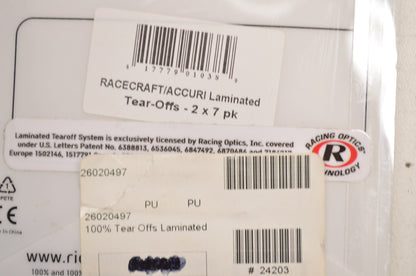 Laminated Goggle Tear Off Kit NOS