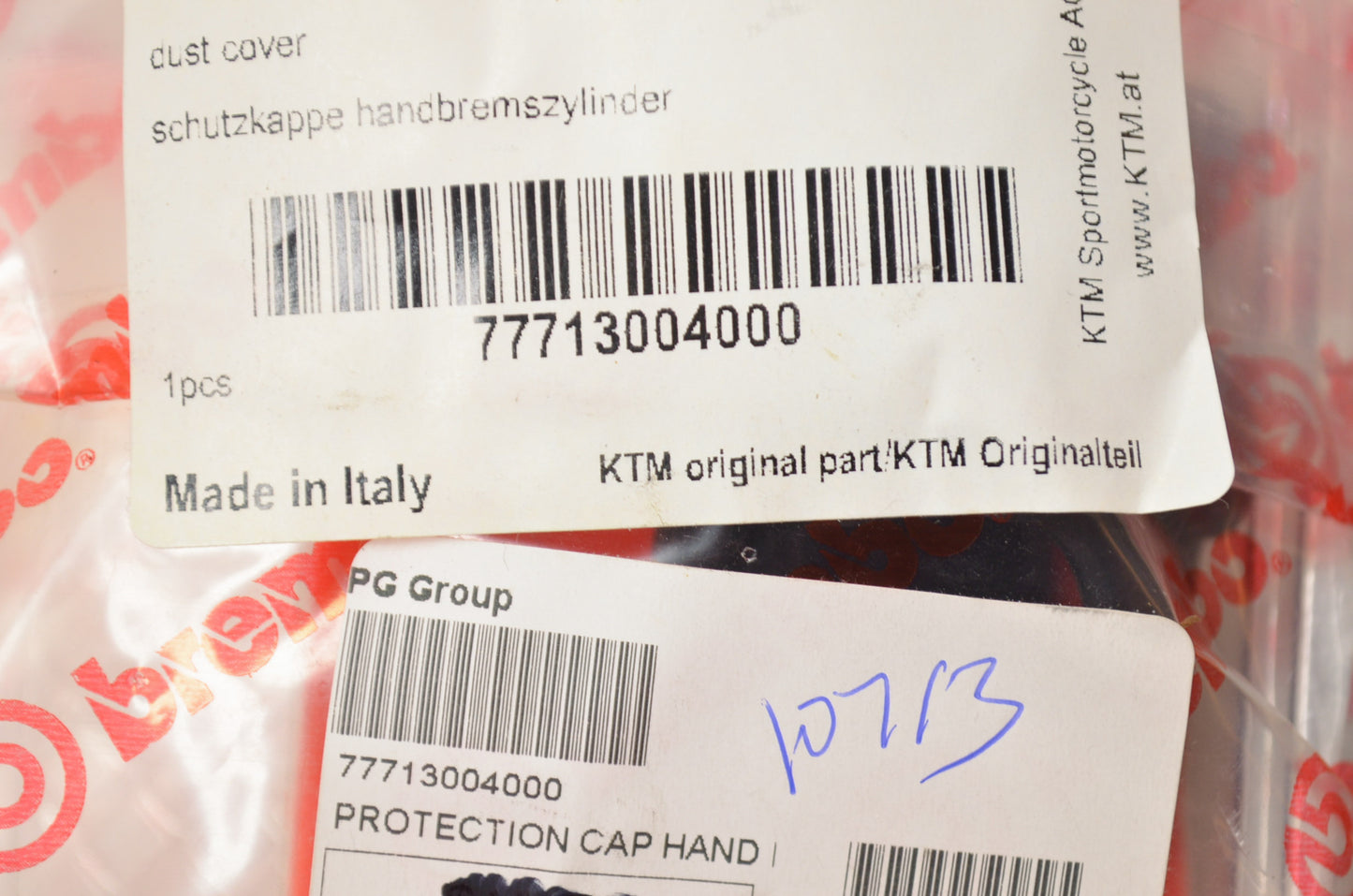 New Brembo KTM Handbrake Cylinder Protective Cap NOS