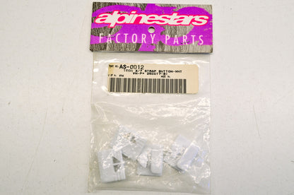 New Alpinestars Tech 3/7 Strap Button Kit White NOS