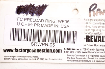 Factory Connection SRWPN-05 Aluminum Shock Pre Load Ring Kit KTM NOS