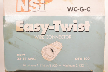 NSI WC-G-C Easy-Twist Wire Connector Grey Qty 99 NOS