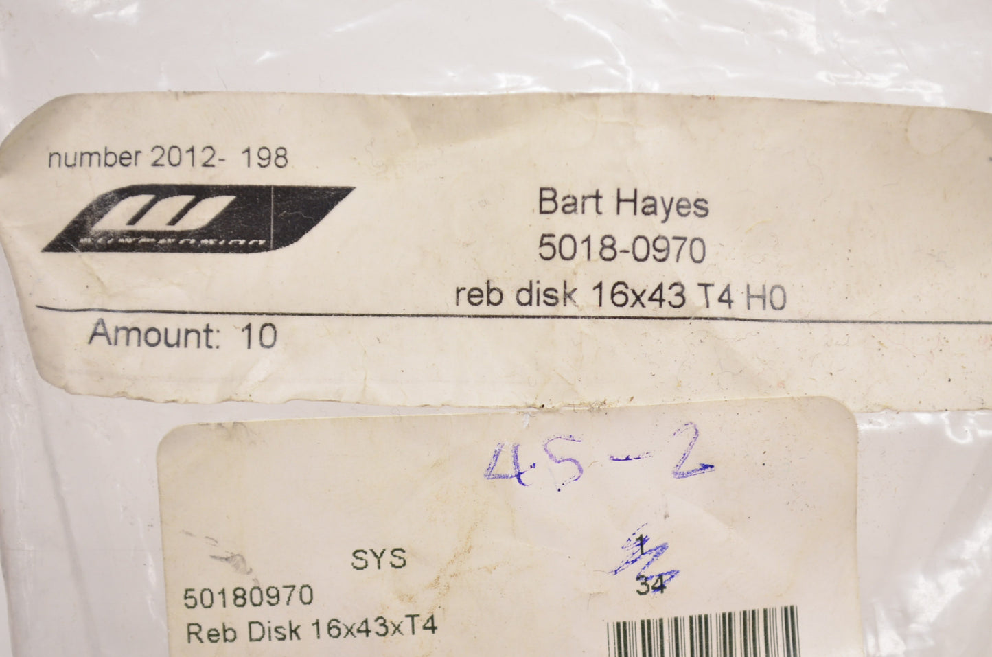 OEM KTM 50180970 Rebound Disk 16x43x4 NOS
