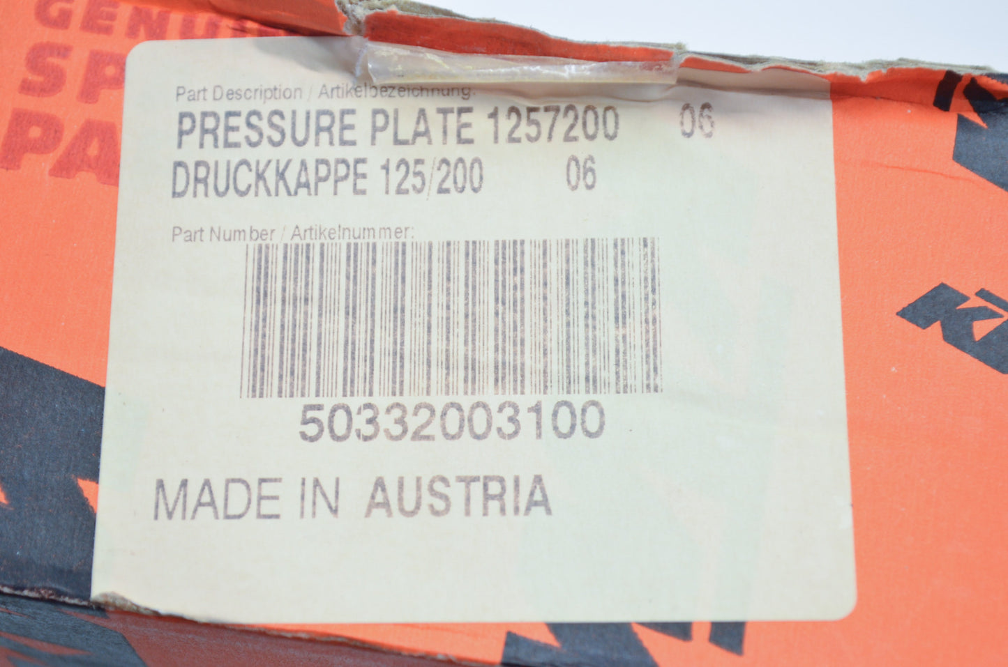 OEM KTM 50332003100 Pressure Plate