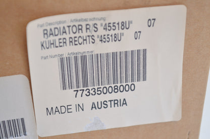 OEM KTM 77335008000 Right Side Radiator "45518U"