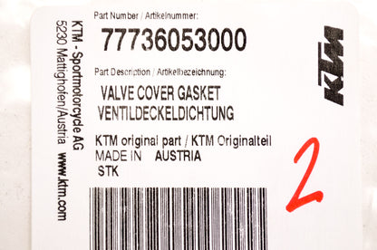 OEM KTM 77736053000 Valve Cover Gasket NOS
