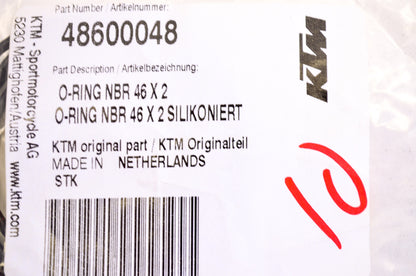 OEM KTM 48600048 O-Ring NBR 46x2 Qty 2 NOS