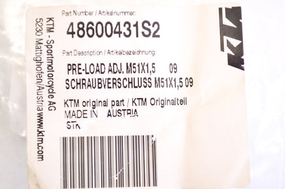 New OEM KTM Pre-Load Adjuster M51x1.5 NOS
