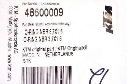 OEM KTM 48600009 O-Ring NBR 3.7X1.6 Qty 2 NOS