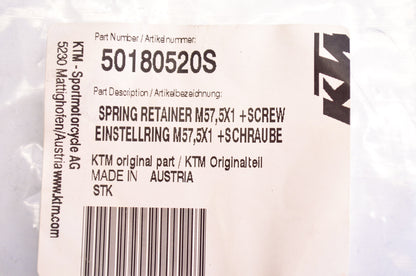 OEM KTM 50180520S Spring Retainer w/ Screw 57.5 x 1 NOS
