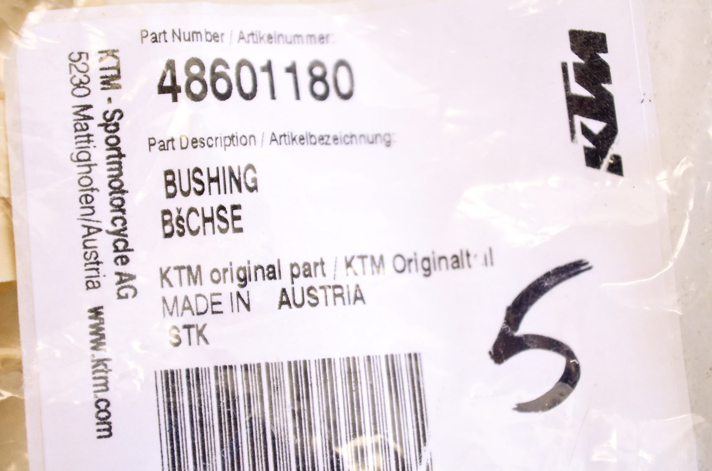 OEM KTM 48601180 Bushing