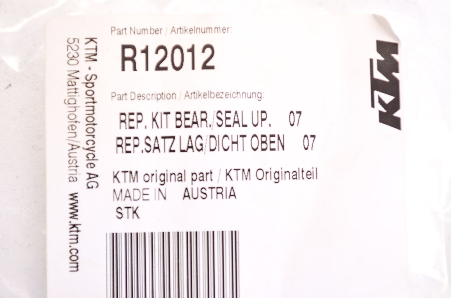 New OEM KTM Shock Bearing Repair Kit NOS