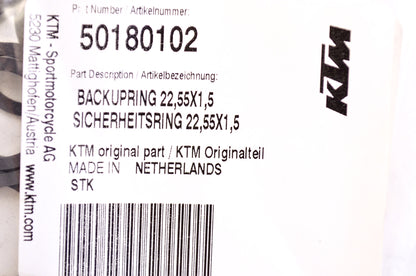OEM KTM 50180102 Back-Up Ring 22.55x1.5 NOS