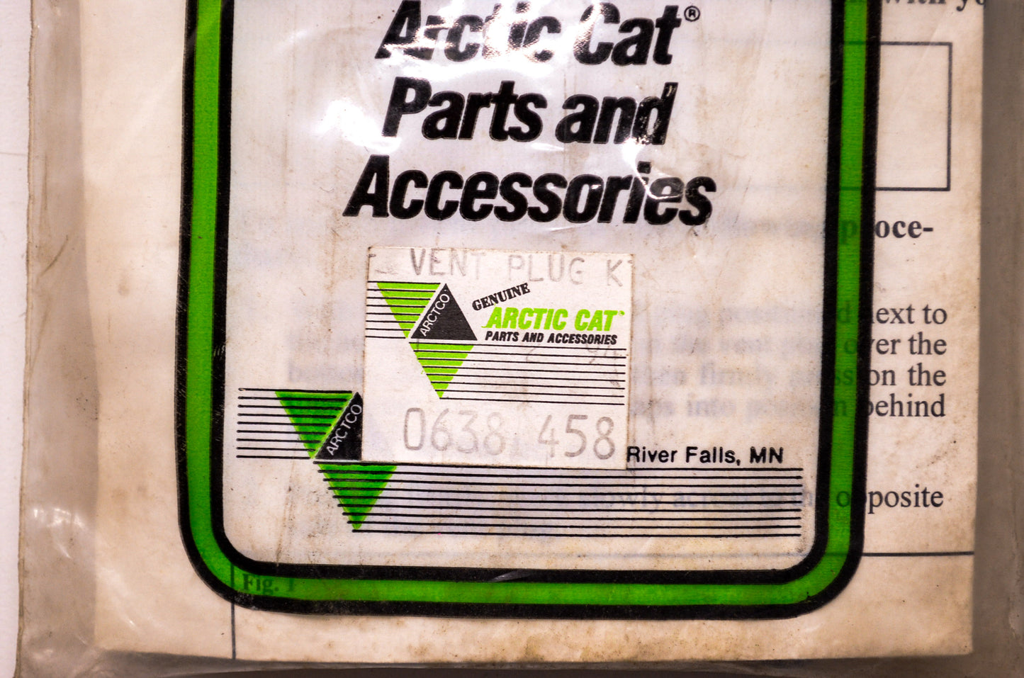 Vent Plug Kit NOS