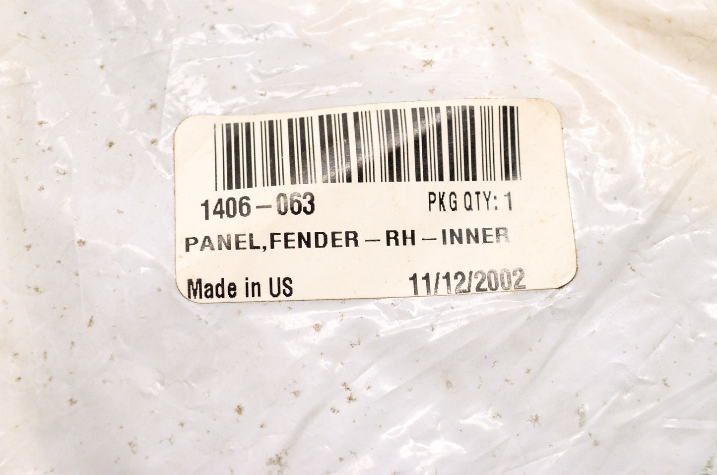 OEM Arctic Cat 1406-063 Inner Right Hand Fender Panel NOS
