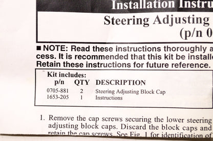 OEM Arctic Cat 0637-247 Adjustment Block Cap Update Kit NOS