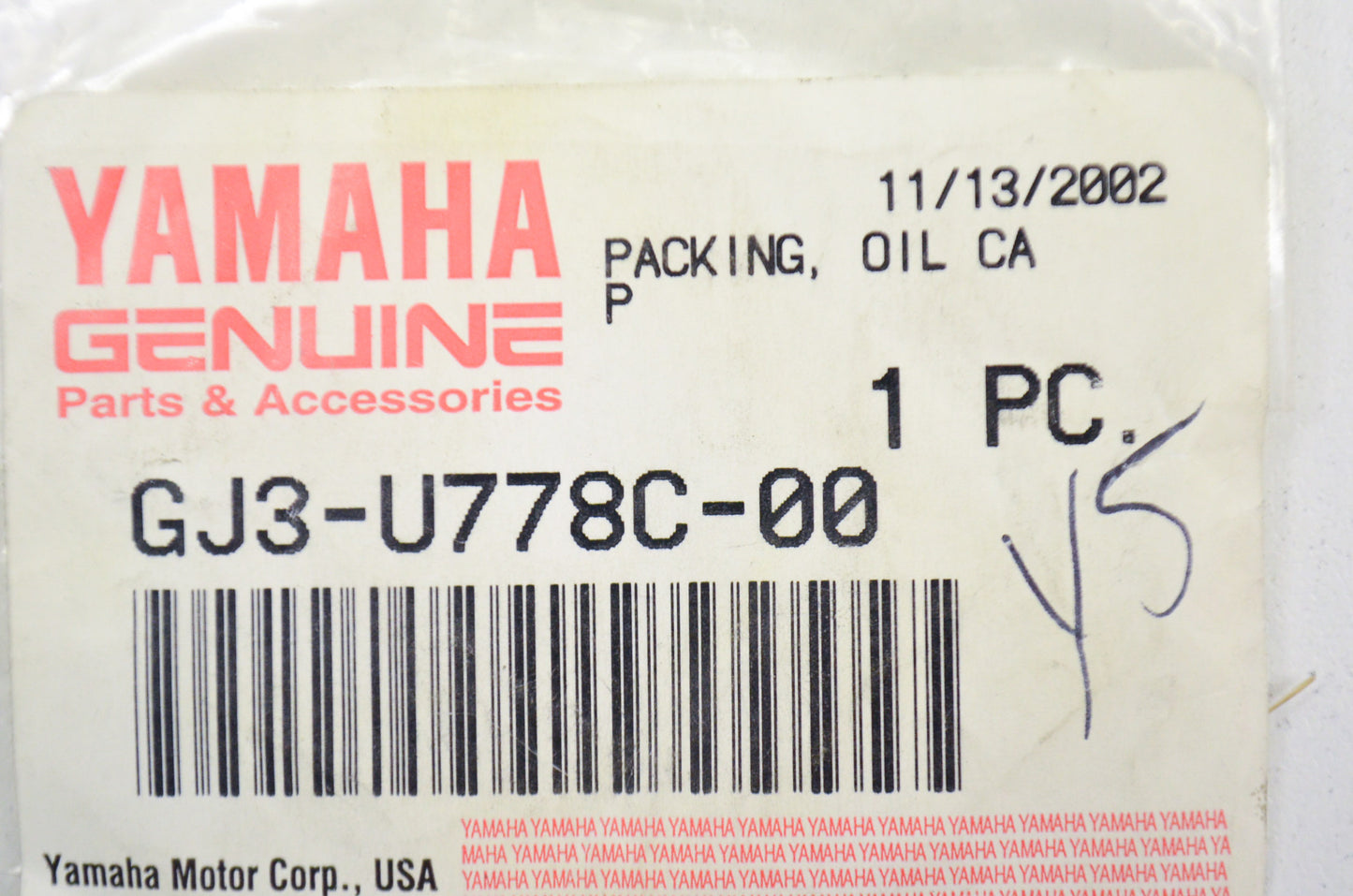 Oil Cap Packing NOS
