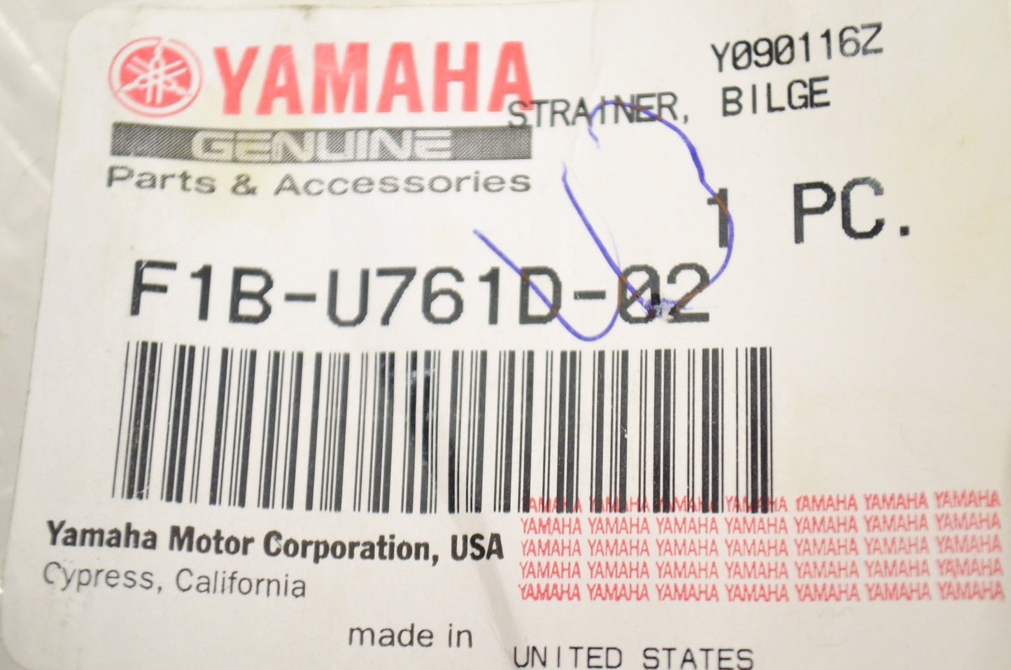 New OEM Yamaha F1B-U761D-02-00 Bilge Strainer NOS