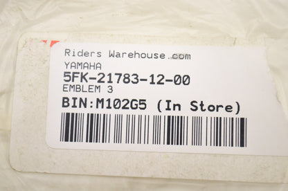 OEM Yamaha 5FK-21783-12-00 Emblem 3 NOS