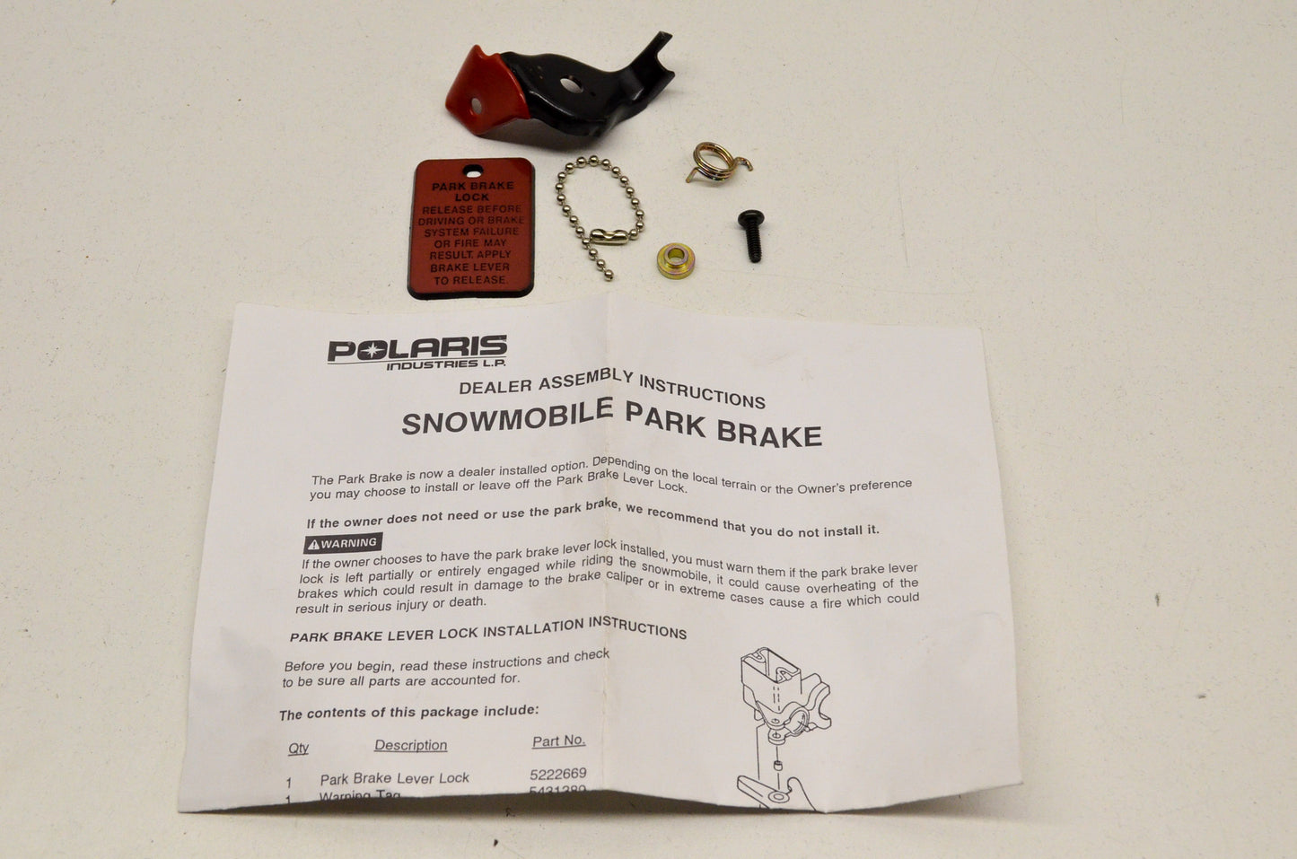 Snowmobile Parking Brake Assembly NOS