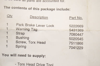 Snowmobile Parking Brake Assembly NOS
