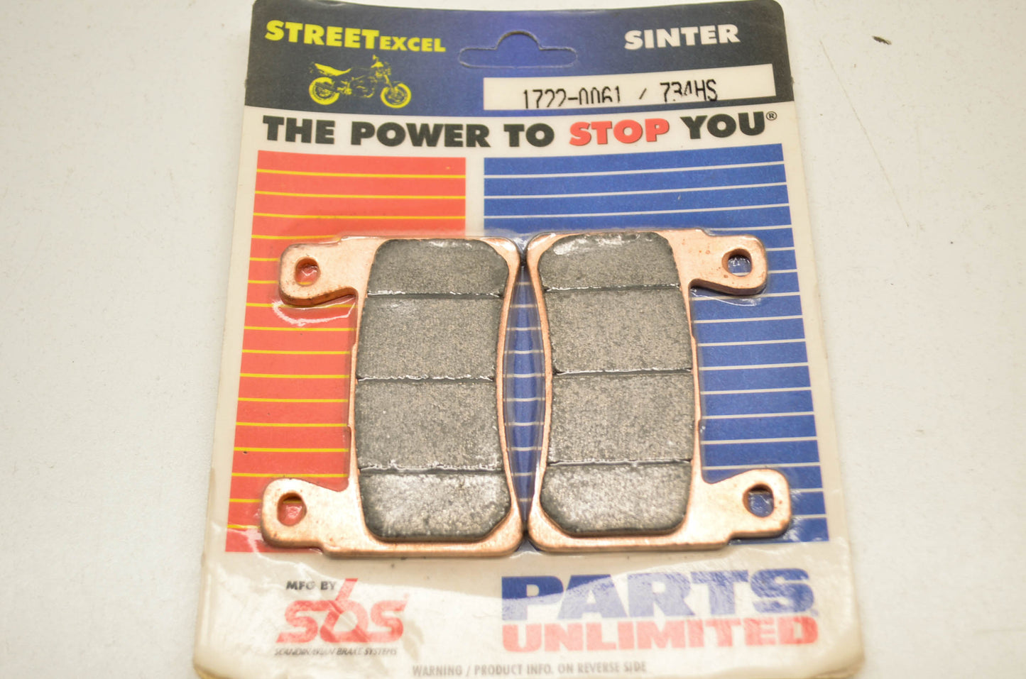 Parts Unlimited 1722-0061, 734HS, FA296-HH SBS Sintered Front Brake Pad Pair NOS
