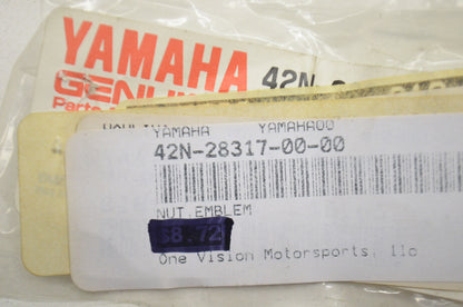 OEM Yamaha 42N-28317-00-00 Emblem Nut NOS