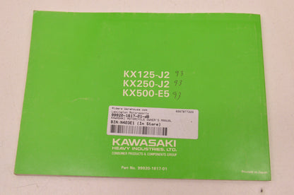 OEM Kawasaki 99920-1617-01 Owner's Manual KX125/250J2/500E5
