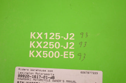 OEM Kawasaki 99920-1617-01 Owner's Manual KX125/250J2/500E5